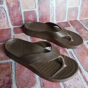 NuuSol Cascade Flip Flops Mens 8 Womens 9 Brown Comfort Thong Sandals